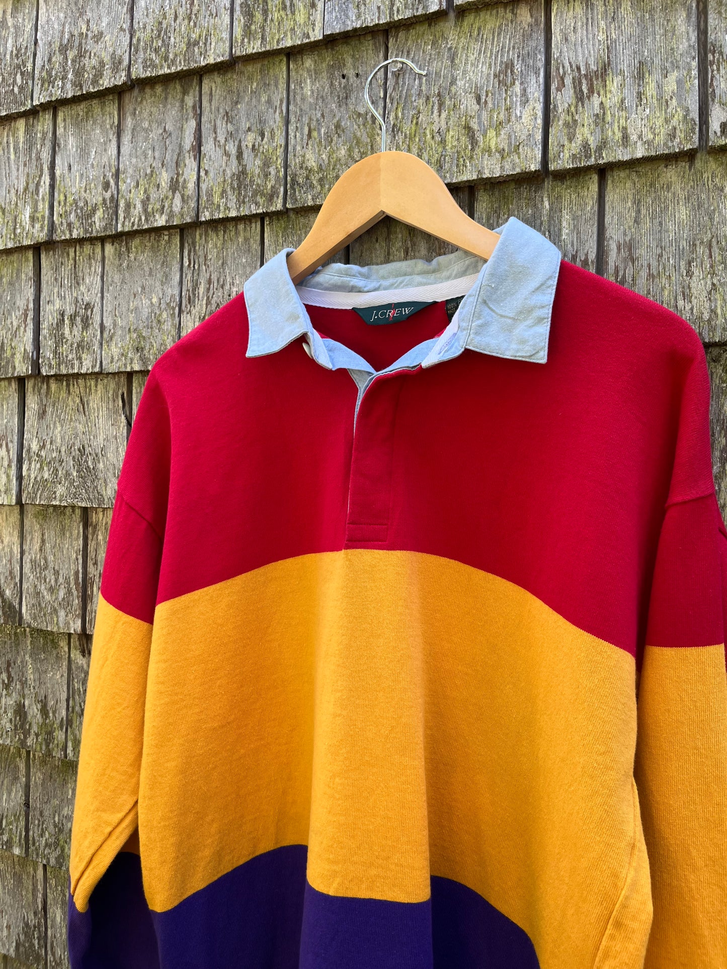 90s J.Crew Striped Cotton Rugby Shirt (L)