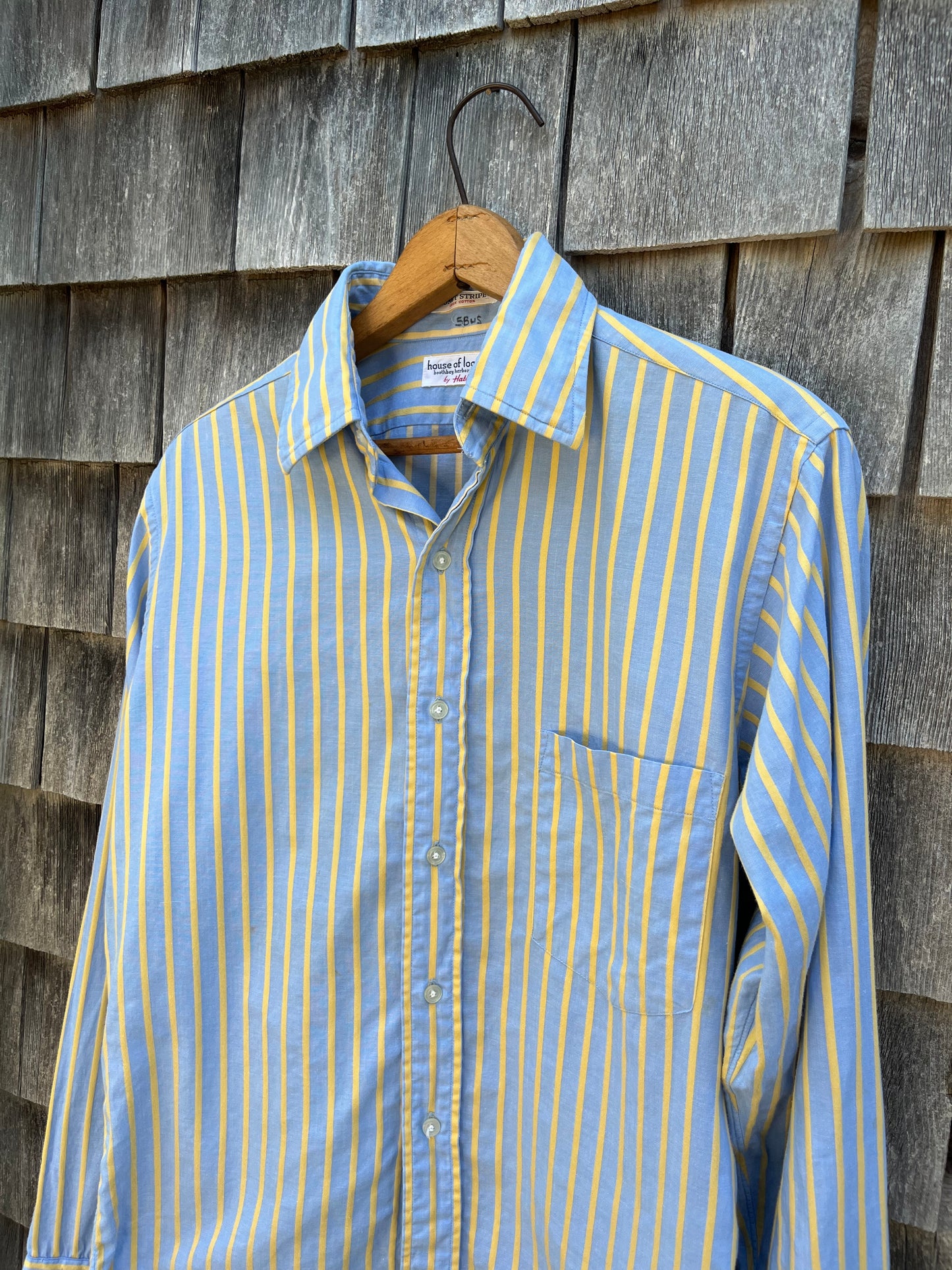 70s Hathaway ‘Monet Stripes’ French Cuff Button Front Shirt (14.5-3)