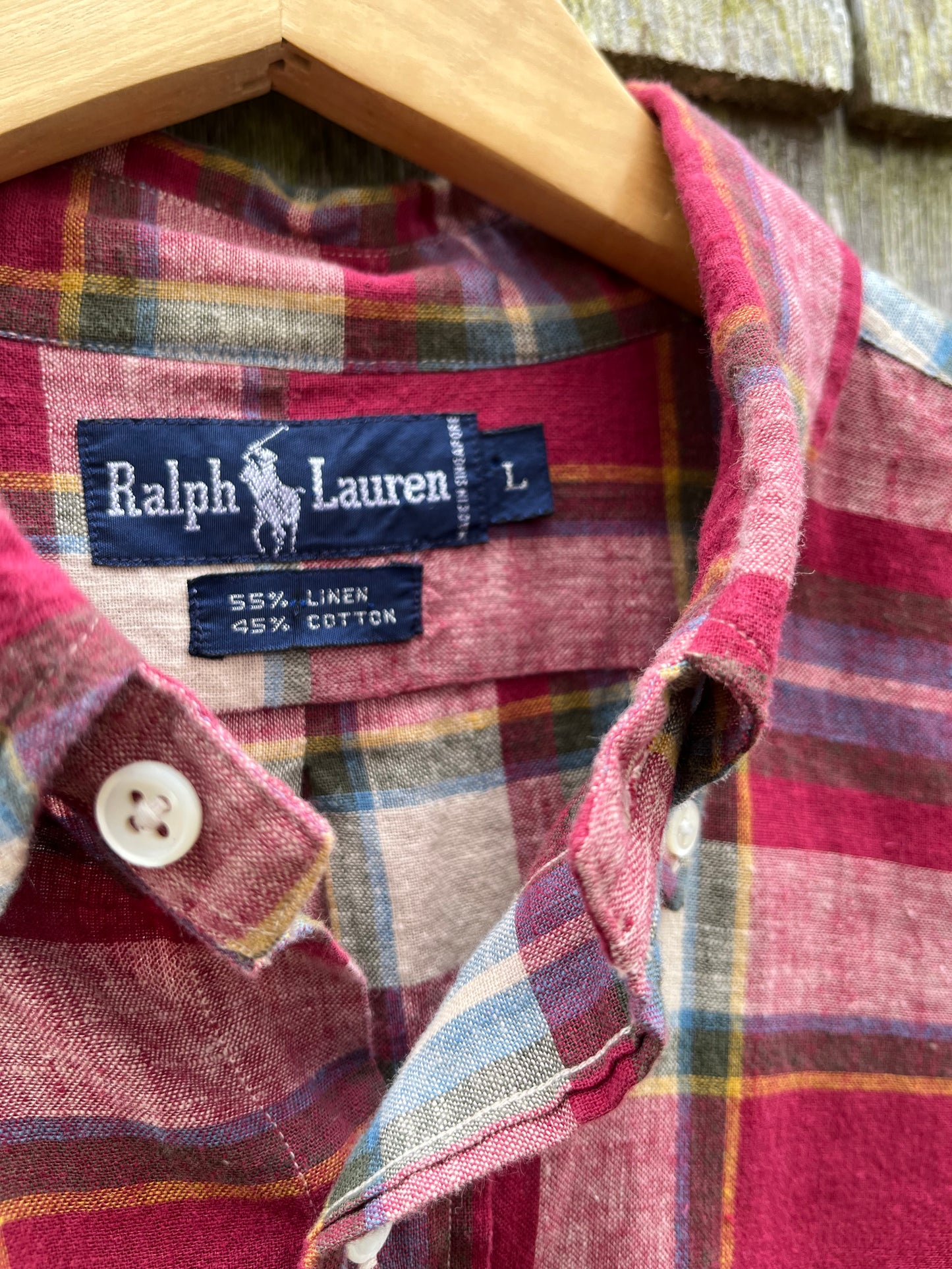 90s Polo Ralph Lauren Linen Cotton Popover Button Down Shirt (XL/XXL)
