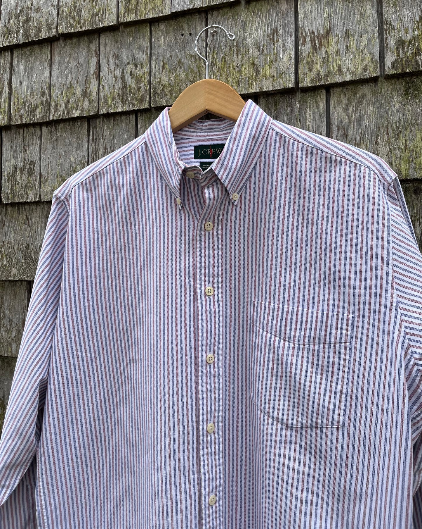 90s J.Crew Candy Stripe Cotton Oxford Cloth Button Down Shirt (15-32)