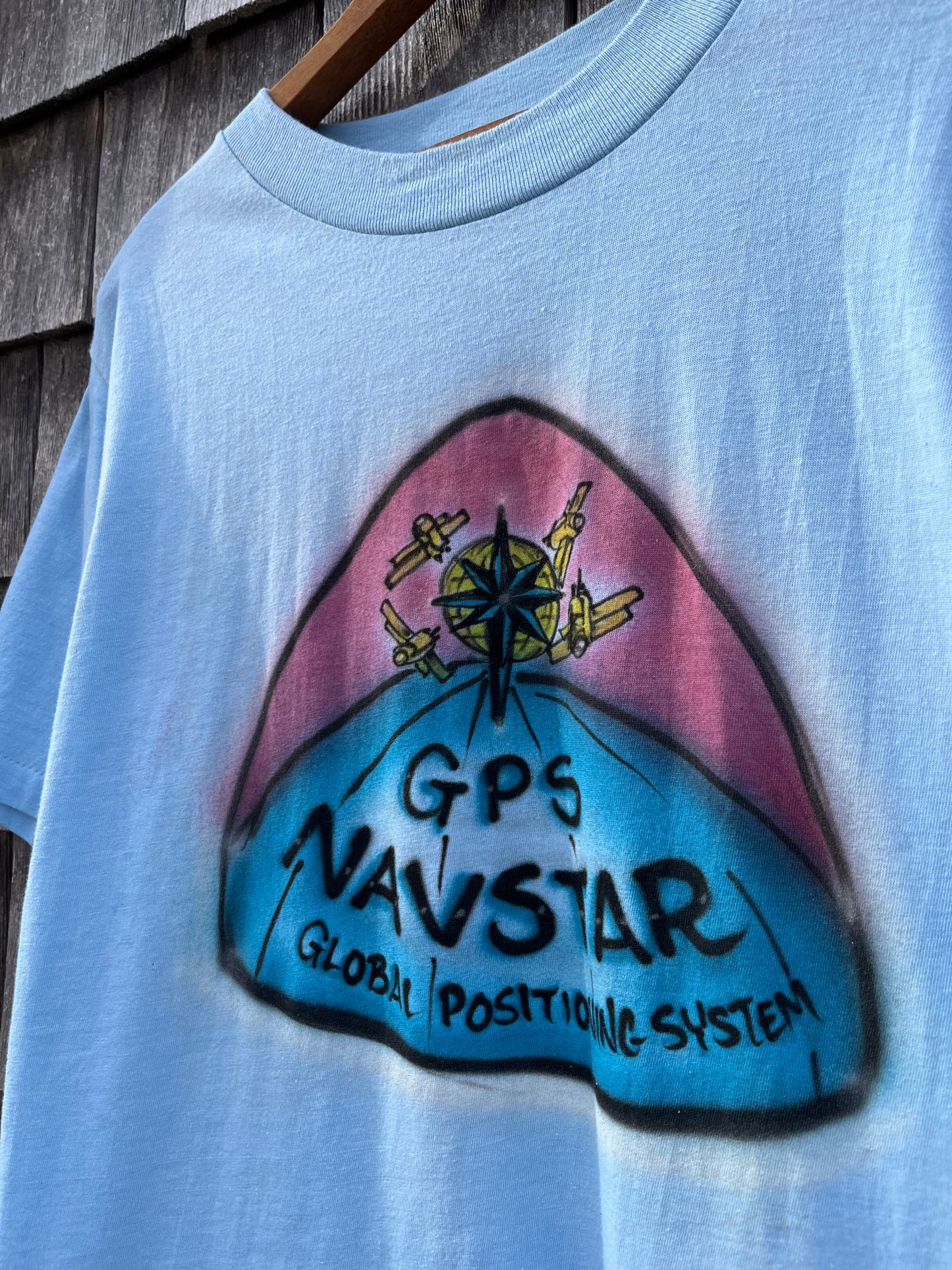 80s GPS Navstar Global Positioning System Air Brushed T-Shirt (M/L)