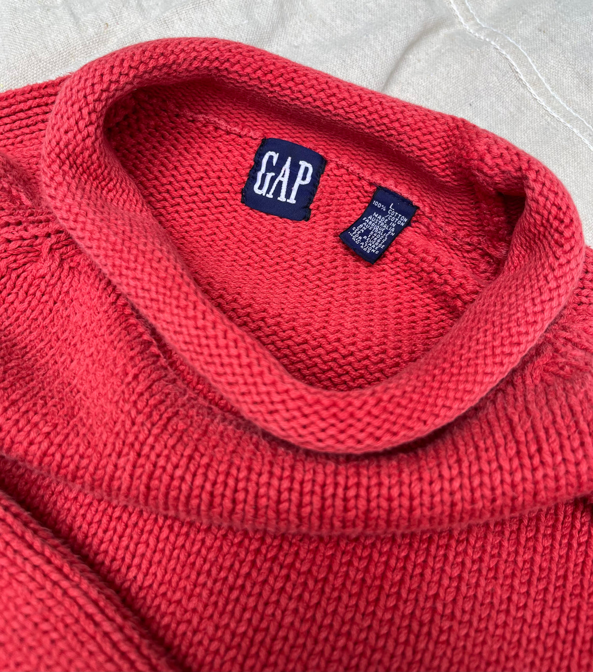 90s GAP Rollneck Cotton Knit Sweater (L)