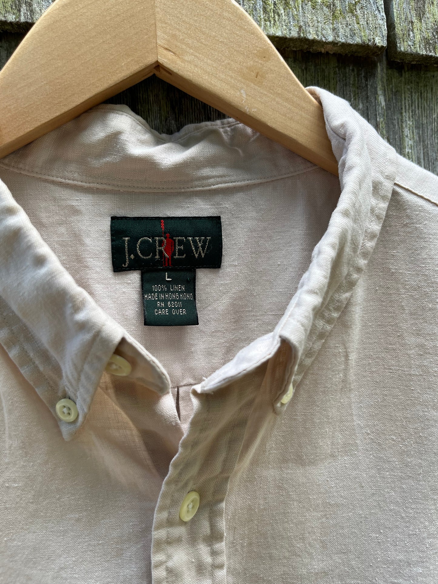 90s J.Crew Linen Button Down Shirt (XL)