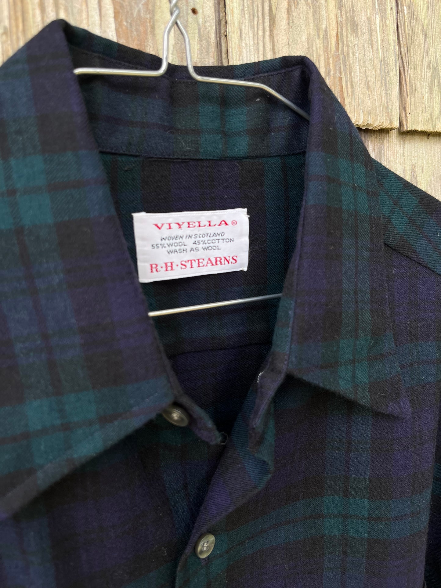 70s R.H. Stearns Viyella Wool Blend Button Front Shirt (XL)