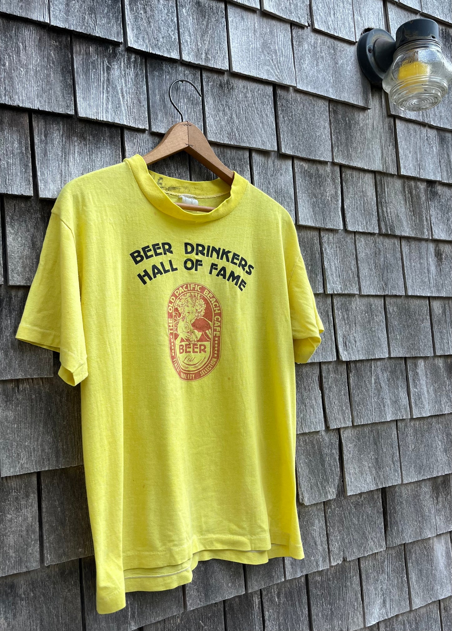70s Old Pacific Beach Cafe 'Beer Drinkers Hall of Fame' T-Shirt (M)