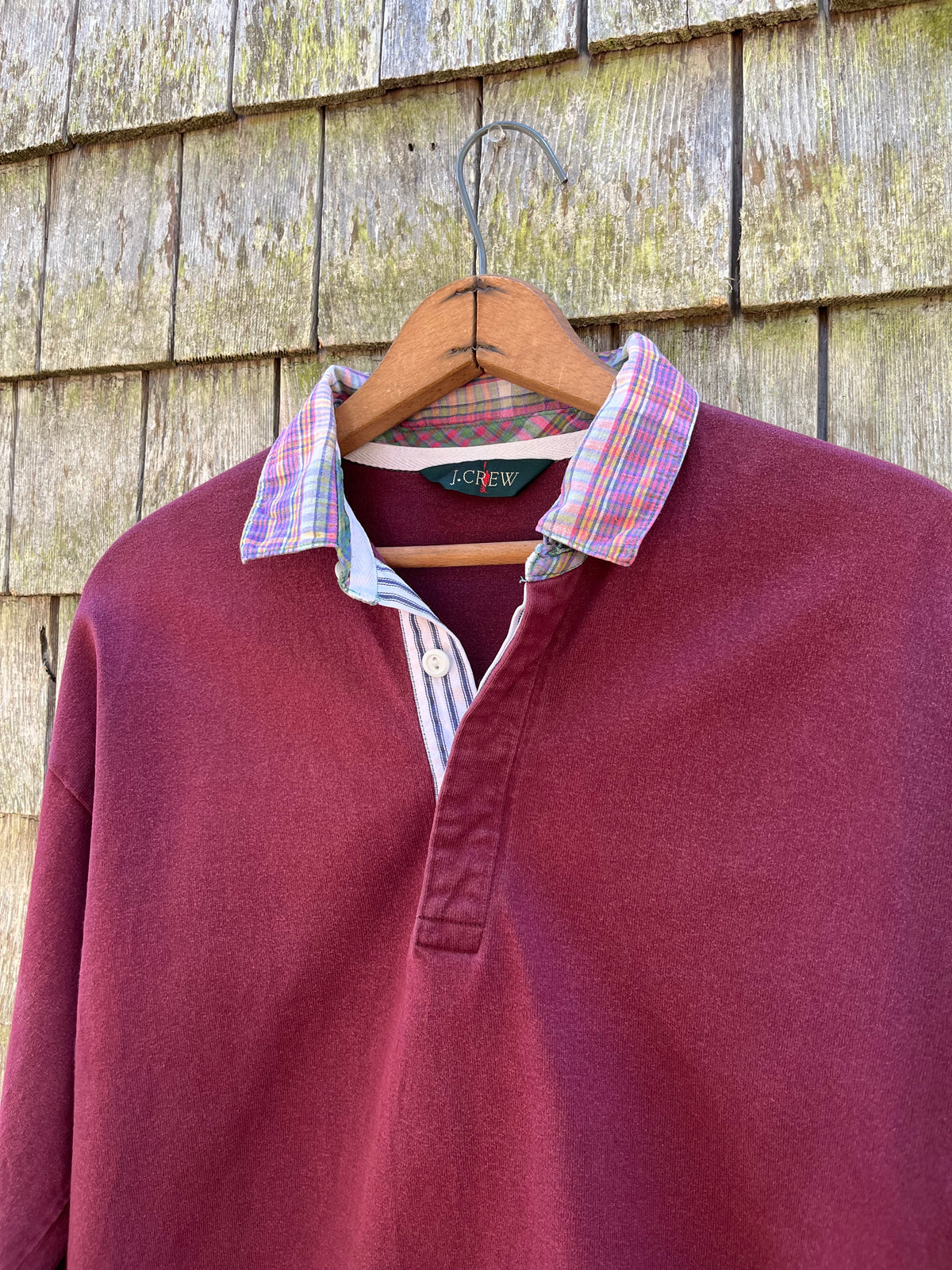 90s J.Crew Madras Collar Rugby Shirt (M)