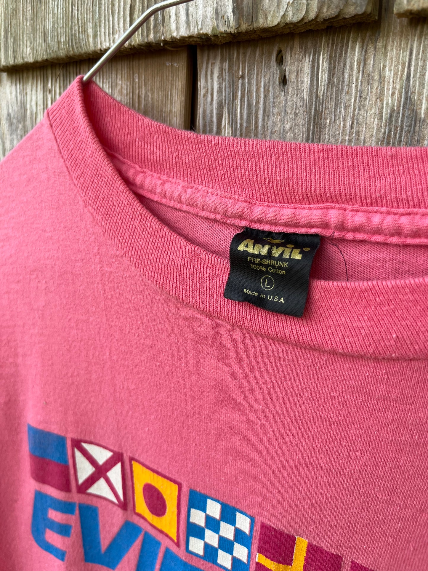 90s Evinrude Boat Motors Nautical Flags T-Shirt (S)