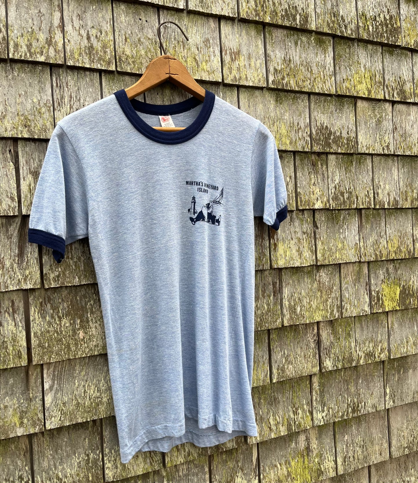 80s Martha’s Vineyard Island Ringer T-Shirt (XS)