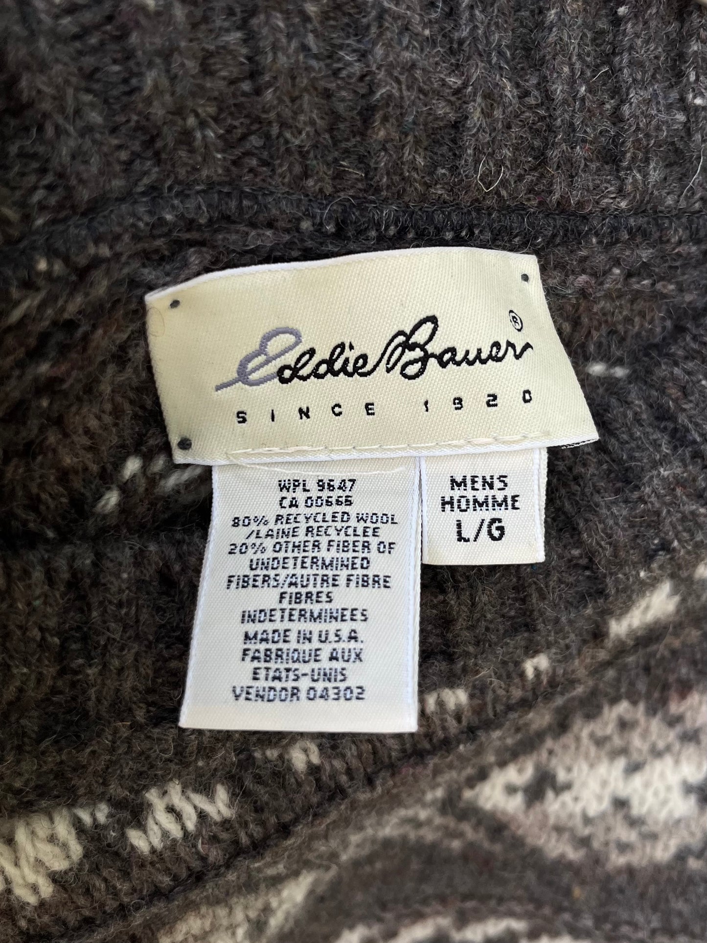 90s Eddie Bauer Wool Fair Isle Knit Sweater (L)