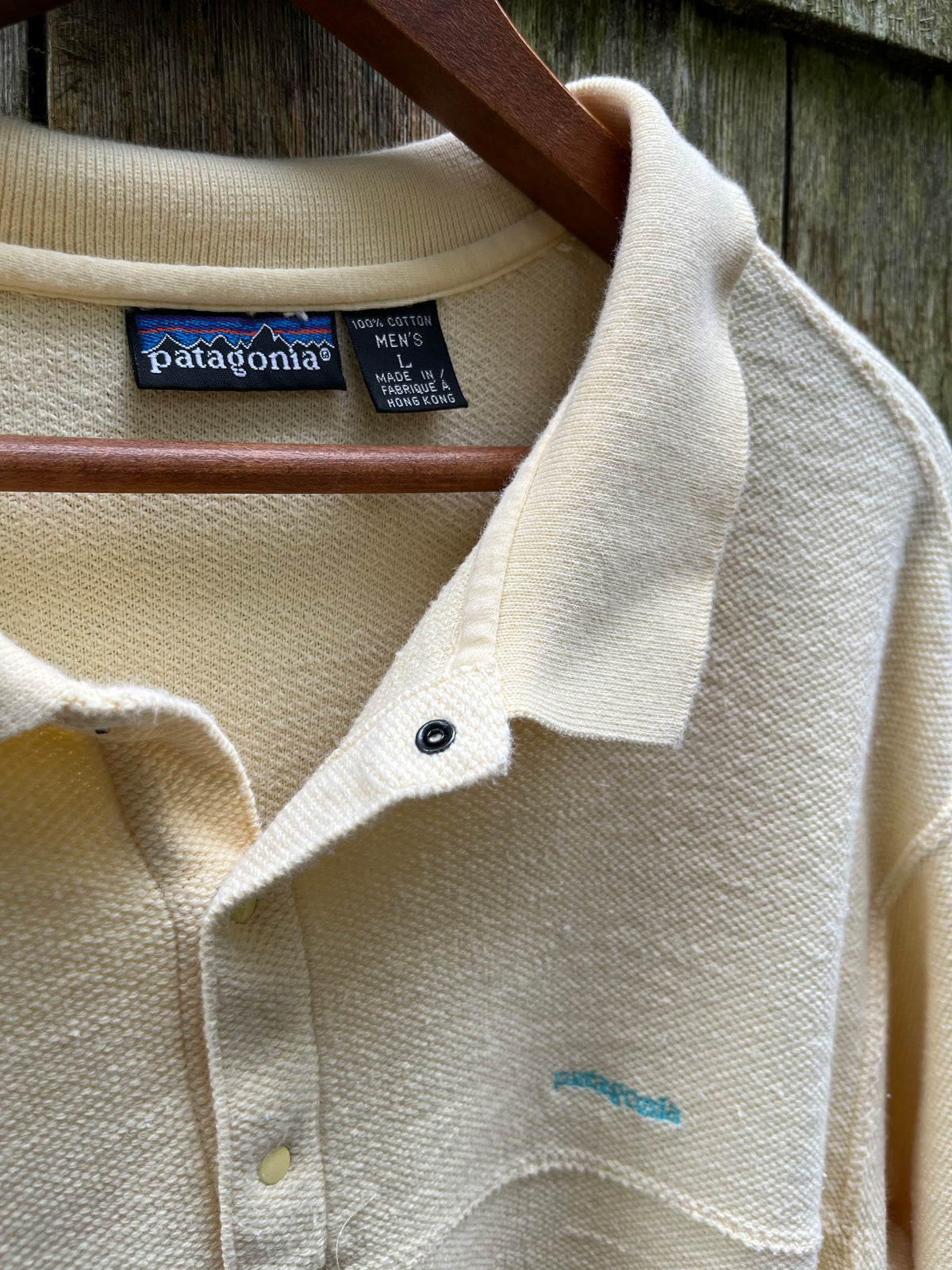 90s Patagonia Snap Collar Cotton Pique Pullover Shirt (L)