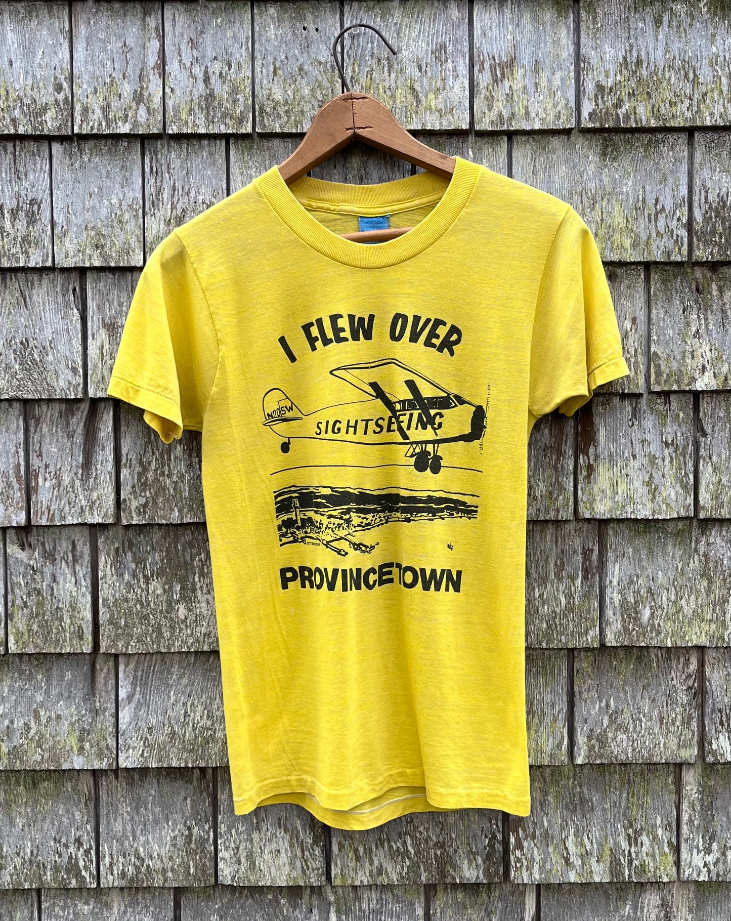 80s ‘I Flew Over Provincetown’ Sightseeing Biplane T-Shirt (XS)