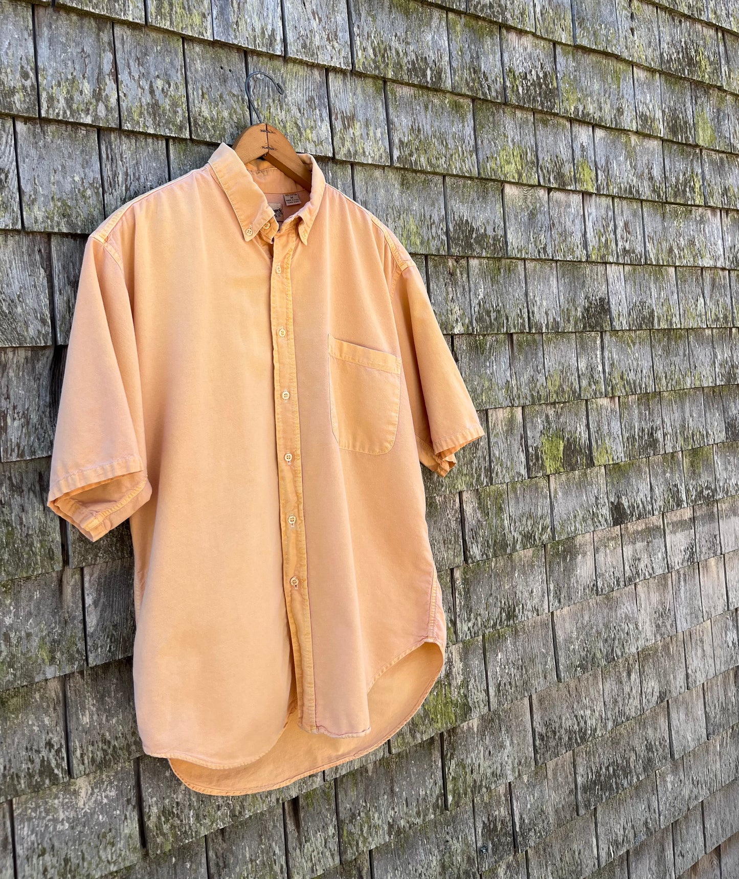 90s Sears & Roebuck Short Sleeve Pigment Dyed Cotton Button Down Shirt (L)