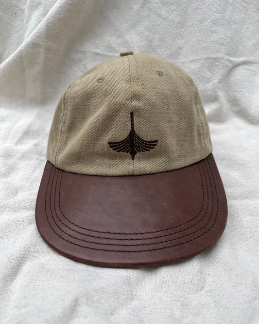 90s Wooden Boat Magazine Leather Brim Strapback Cap (OSFA)