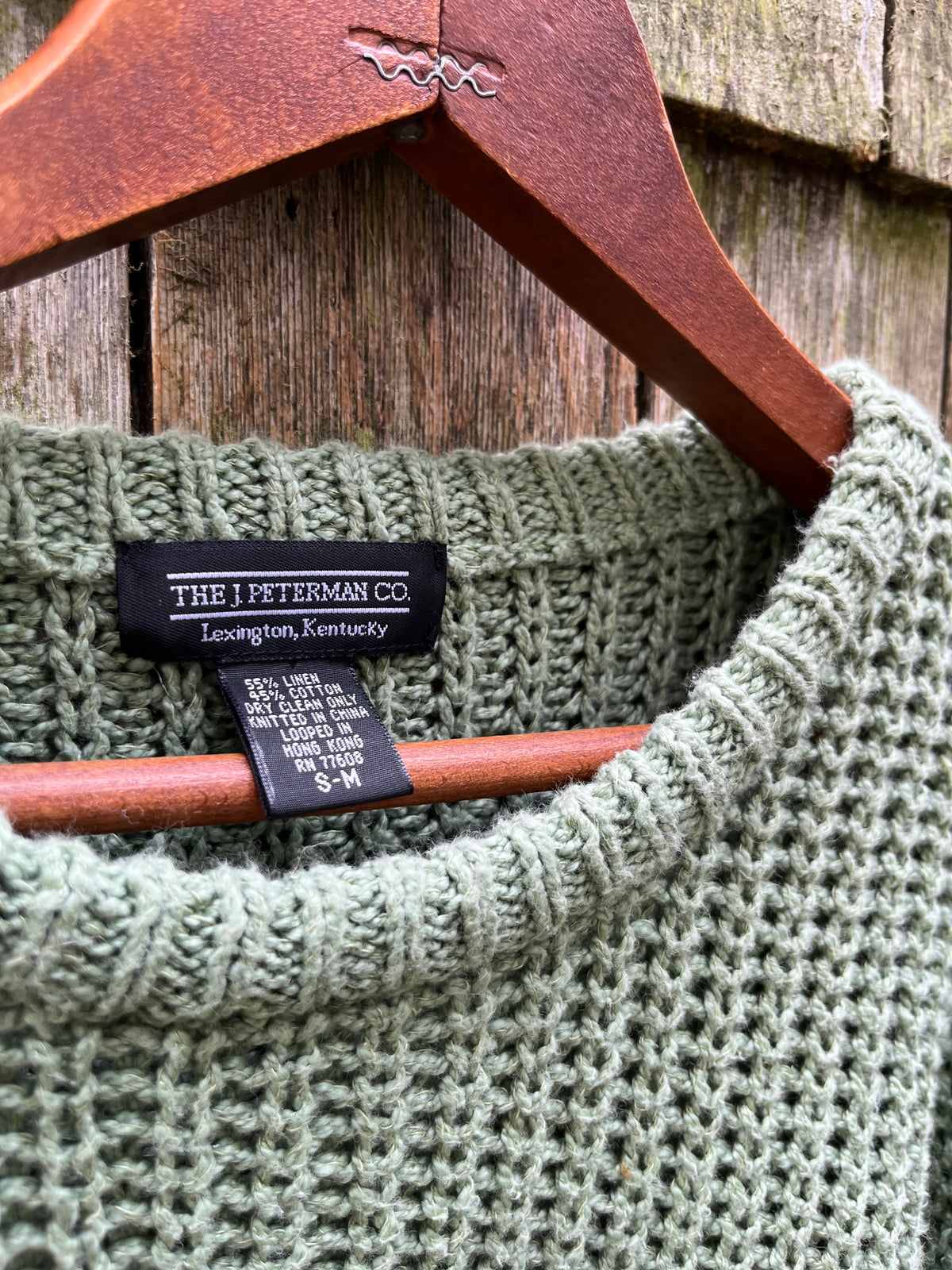 90s J. Peterman Crewneck Linen Cotton Knit Sweater (L)