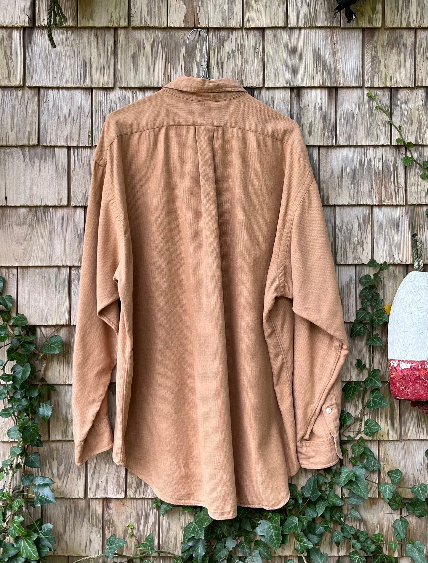 90s Ralph Lauren Golf 'Tilden' Herringbone Weave Brushed Cotton Button Down Shirt (XL/XXL)