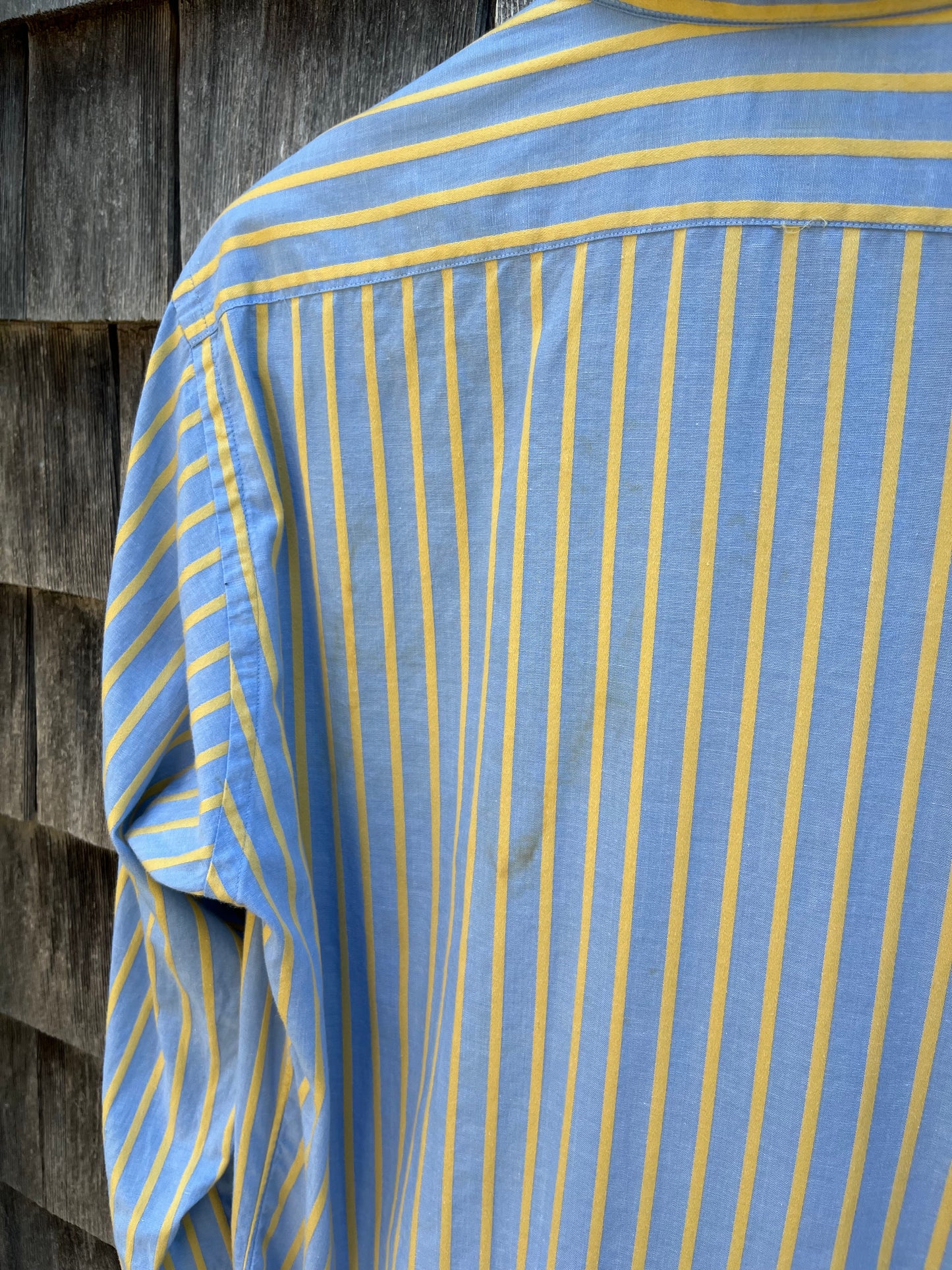 70s Hathaway ‘Monet Stripes’ French Cuff Button Front Shirt (14.5-3)
