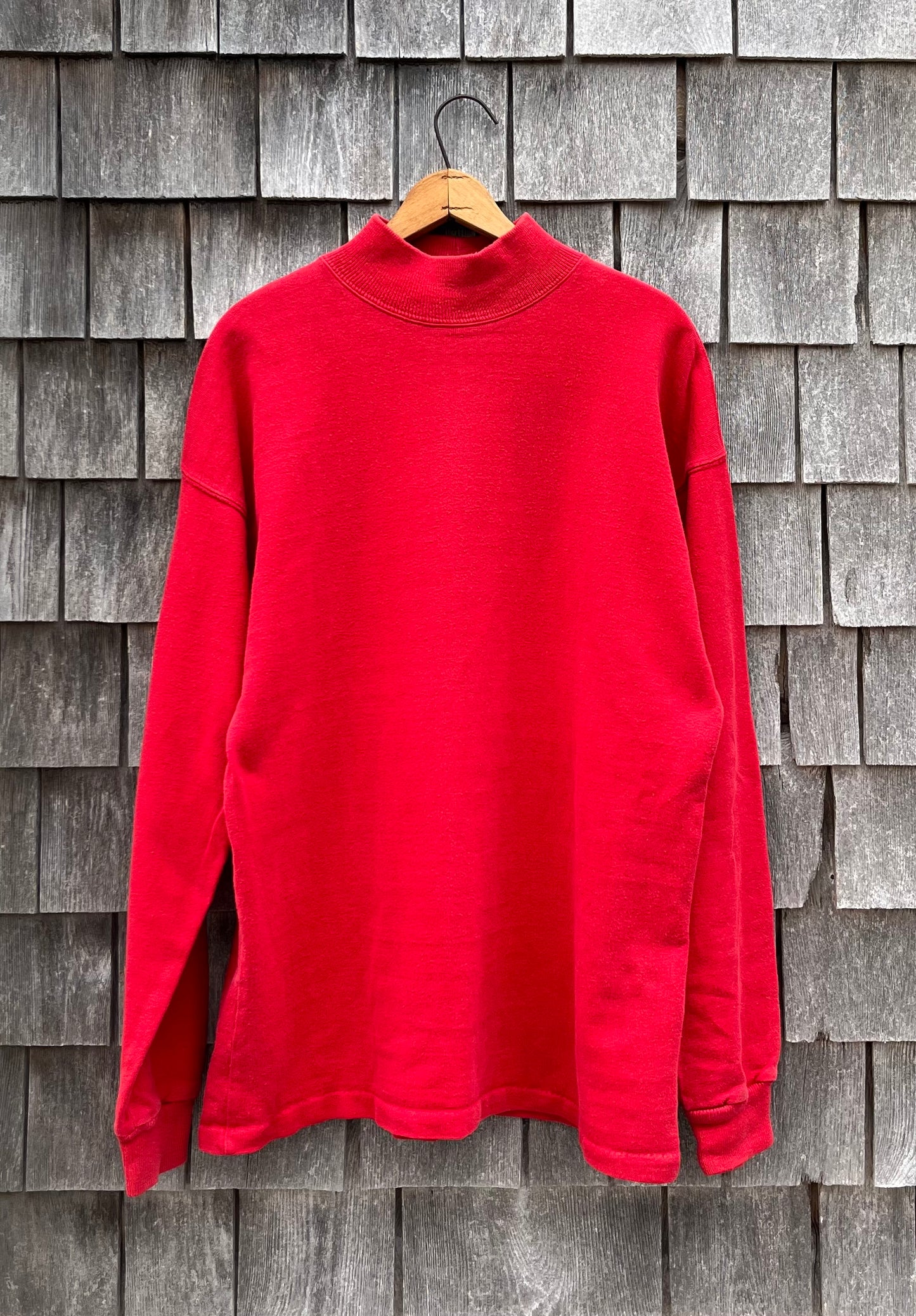 80s L.L. Bean Mock Neck Cotton Rugby Shirt (L/XL)