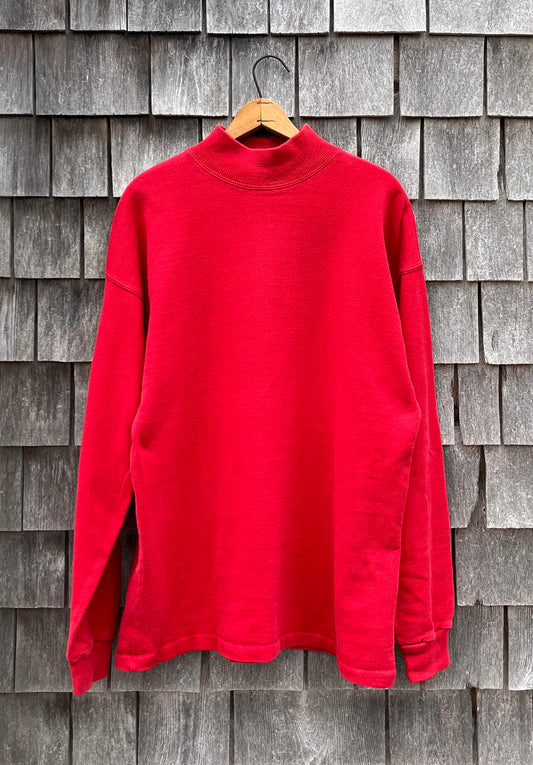 80s L.L. Bean Mock Neck Cotton Rugby Shirt (L/XL)