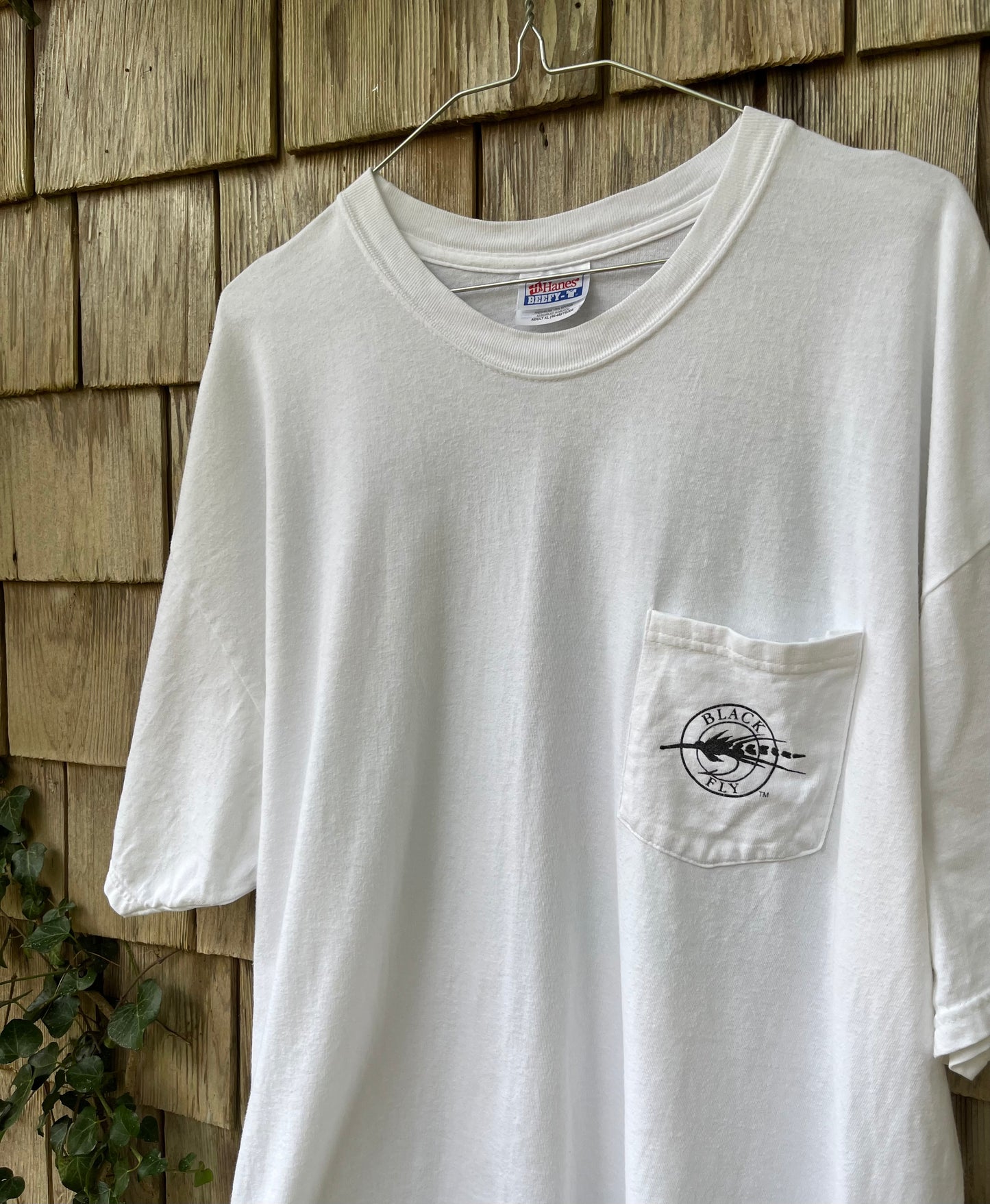 90s Black Fly Southernmost Light Tackle Anglers Masters Tournament Key West FL Pocket T-Shirt (XL)