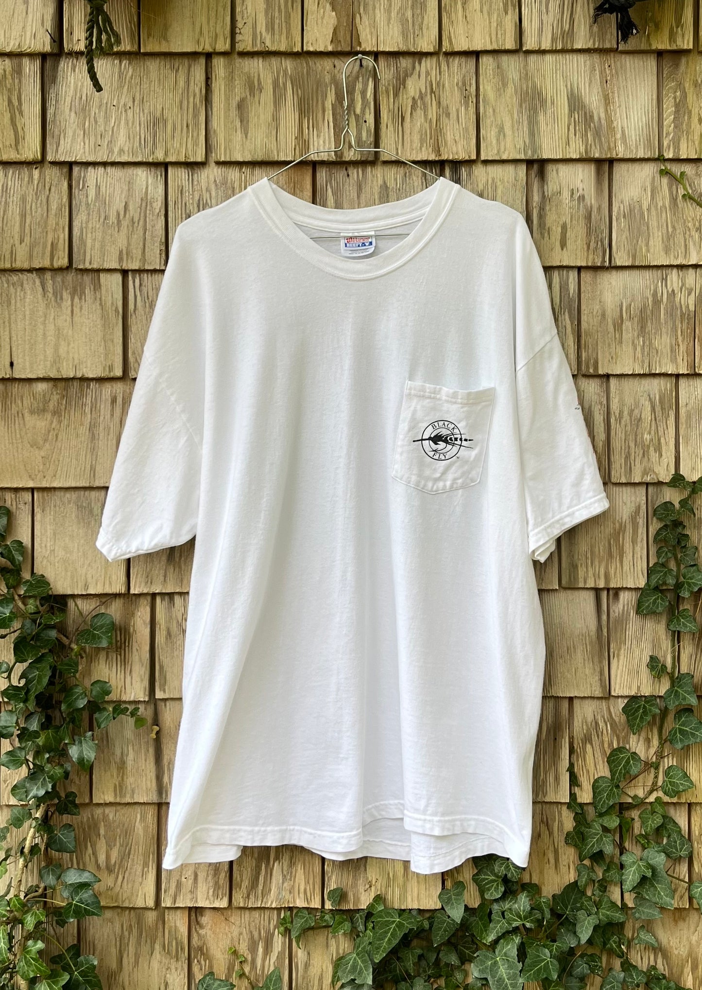 90s Black Fly Southernmost Light Tackle Anglers Masters Tournament Key West FL Pocket T-Shirt (XL)