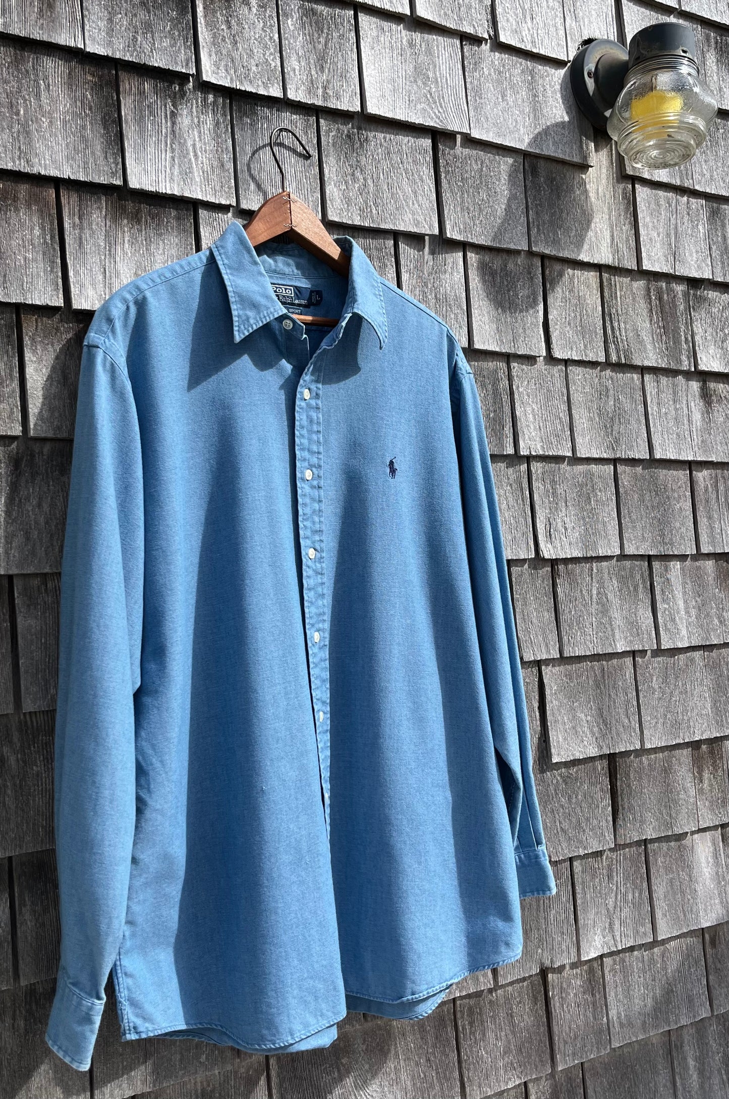 90s Polo Ralph Lauren 'Lowell Sport' Open Weave Cotton Button Up Shirt (XL)