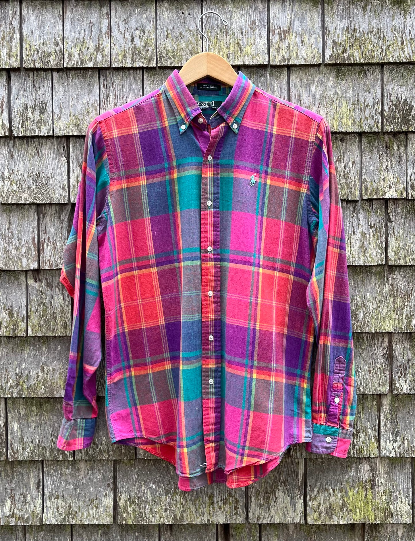 90s Polo Ralph Lauren Cotton Madras Button Down Shirt (S/M)
