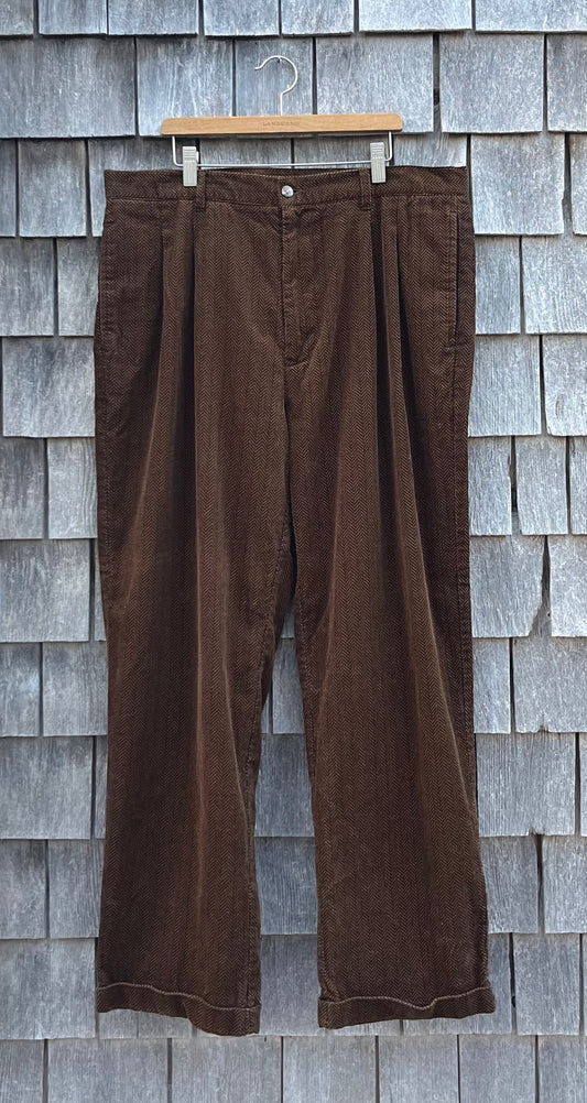 90s Scandia Woods Herringbone Print Cotton Corduroy Pants (36/30)