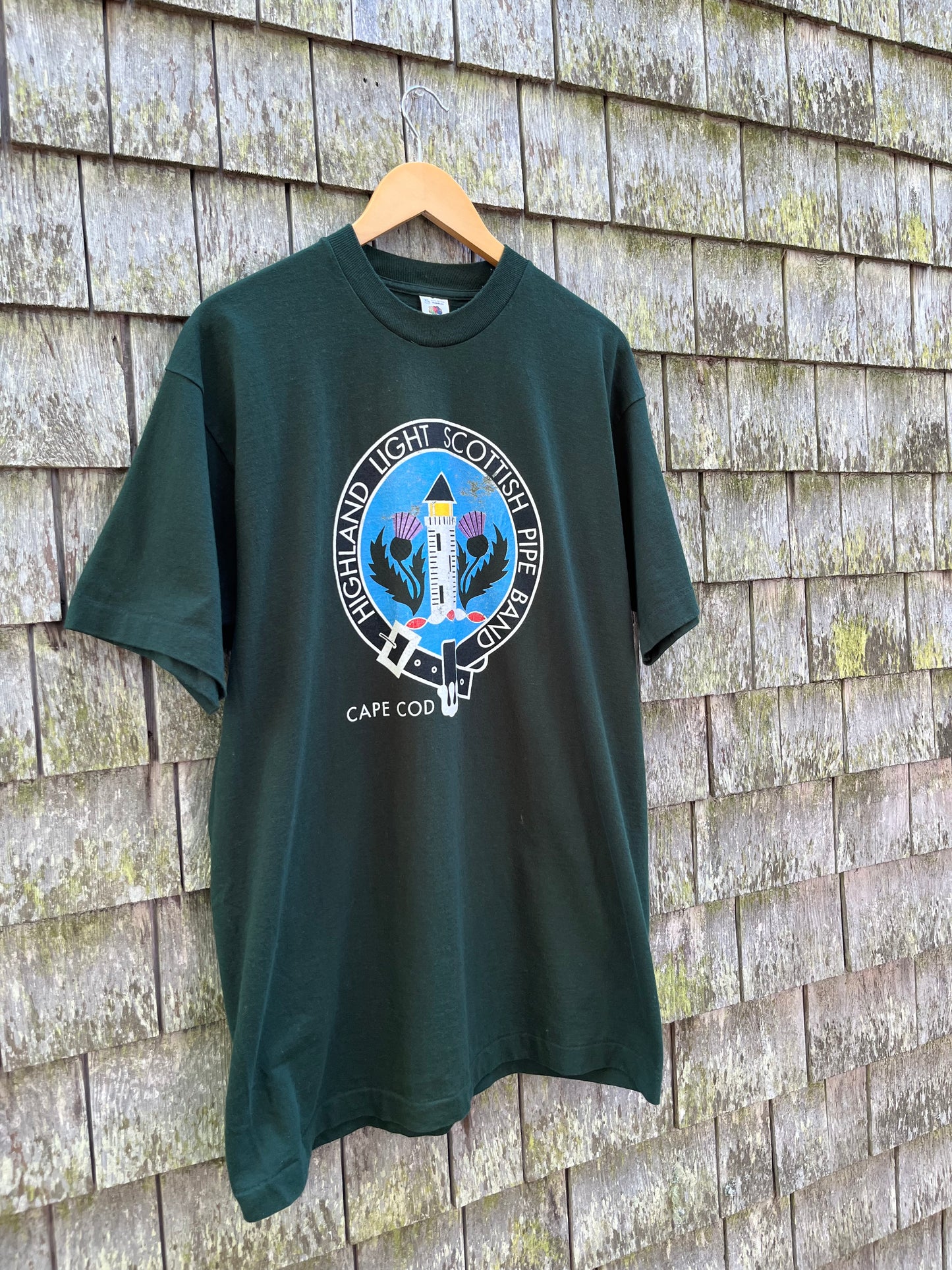 90s Cape Cod Highland Light Scottish Pipe Band T-Shirt (L/XL)