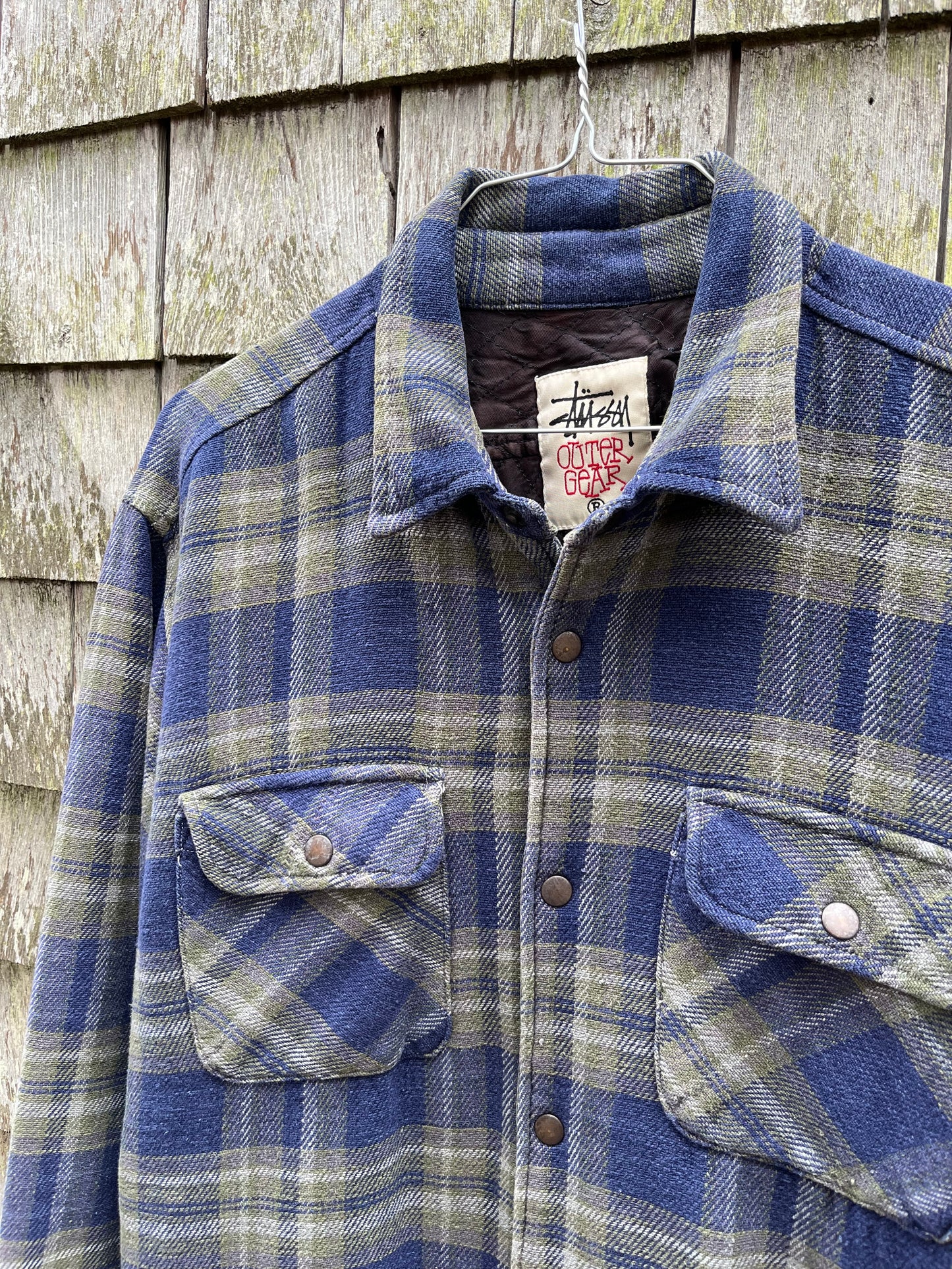 90s Stussy Insulated Flannel Shirt (XL)
