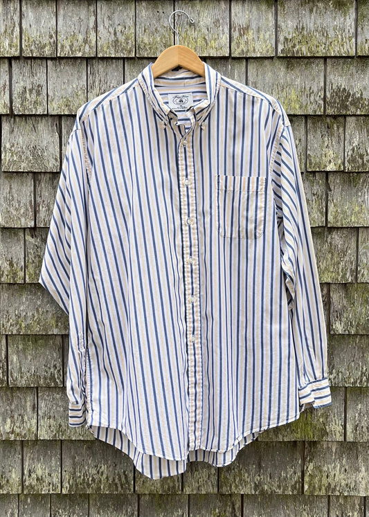 90s Brooks Brothers Candy Stripe Cotton Broadcloth Button Down ‘Sport Shirt’ (XL)